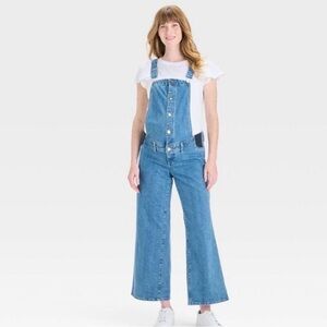 Isabel Size 16 Maternity Denim Wide-Leg Sailor Overalls Ingrid + Isabel